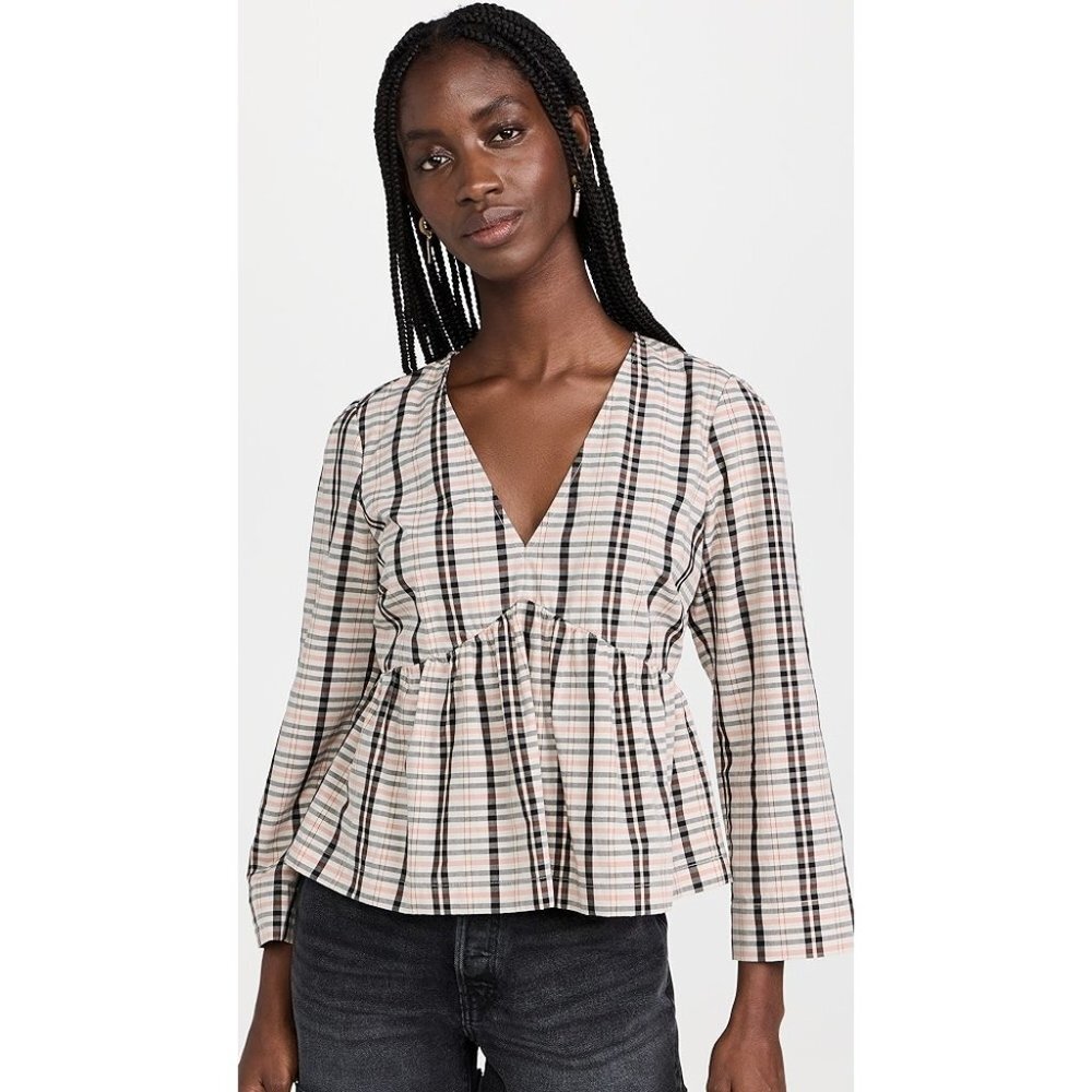 NWT Rails Noella Popover Top Stockholm Check-sz Large